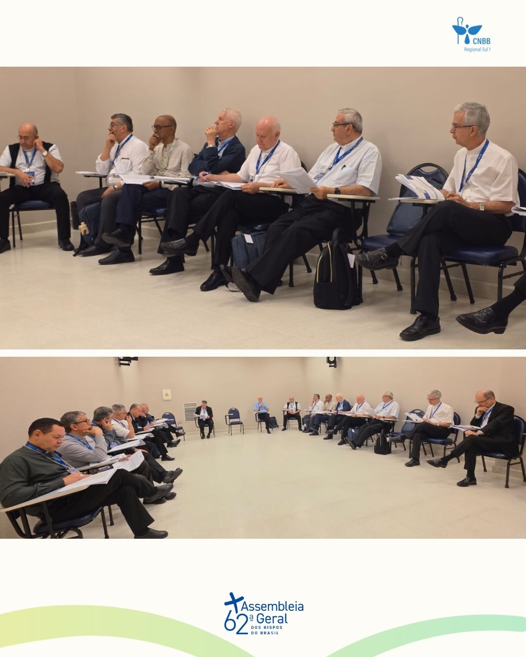 Bispos reunidos por regionais durante a Assembleia Geral