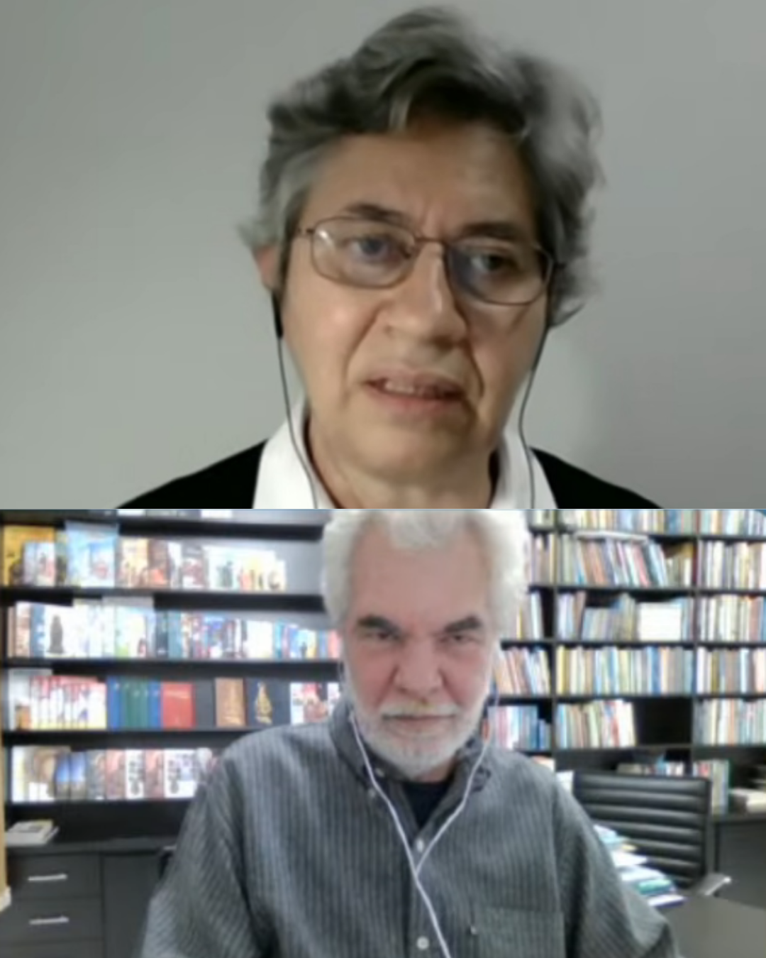 Ir. Ágda França e Pe. Edvaldo Manoel Araújo durante a live